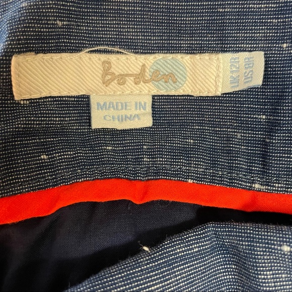 Boden pleated chambray a-line skirt. Size 8R. - Picture 3 of 5